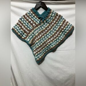 Handmade Striped Crochet Poncho